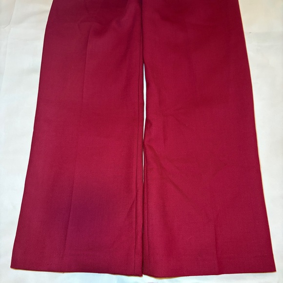 Sezane- Marino Trousers Burgundy High Waisted Pants Size FR 38/ US Medium - Picture 8 of 10